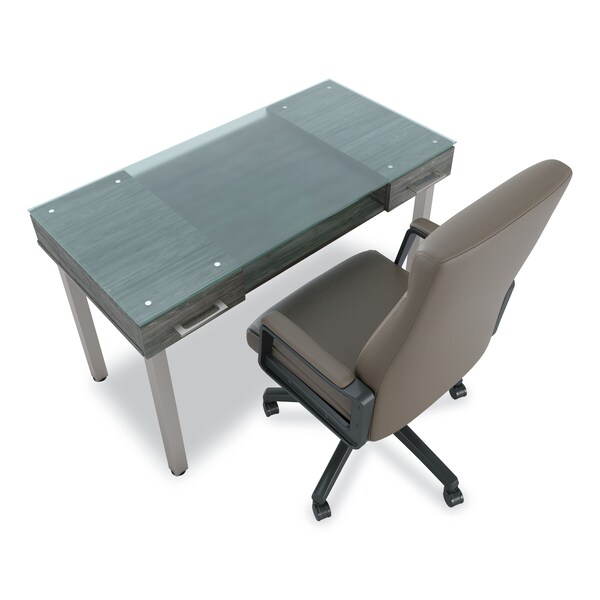 Union & Scale Desks, 23-1/2 in D X 29.5" H, 47.1" W X Glass, Gray - UN59684-CC