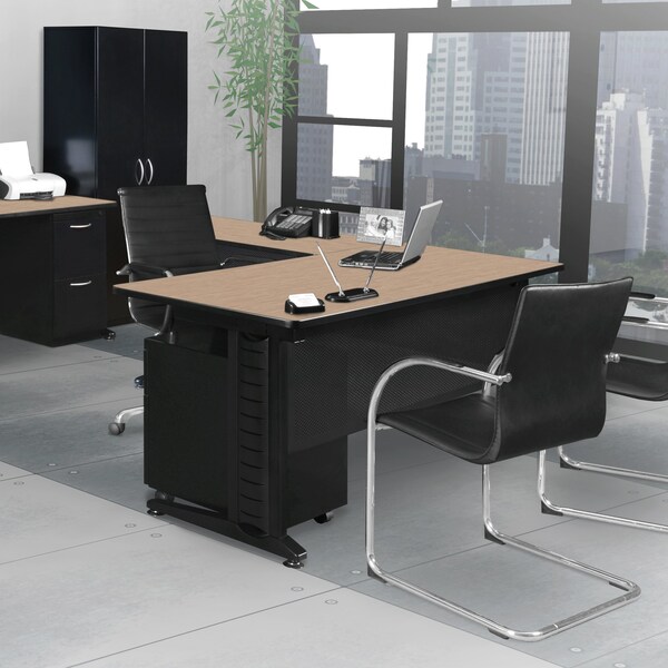 Regency Fusion Desk Shell, 66 in W X Wood, Metal, Noble Oak - MLDS663048NO