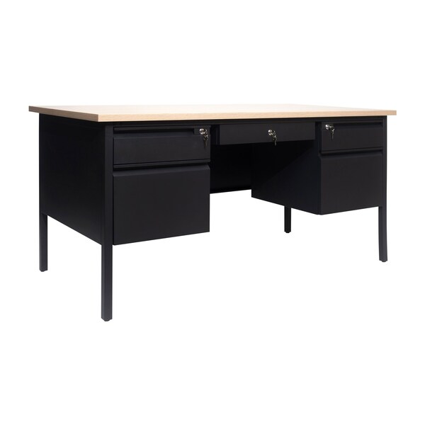 Flash Furniture 30 in D X White Oak, 60 in W X - GC-M-BLK-179-WHTOAK-GG