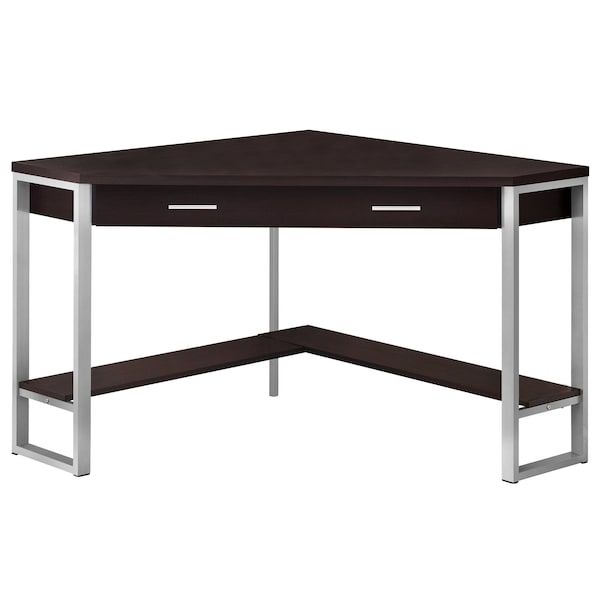 Monarch Specialties Computer Desk, Home Office, Corner, Storage Drawers, 42"L, Work, Laptop, Metal, Brown, Grey - I 7502