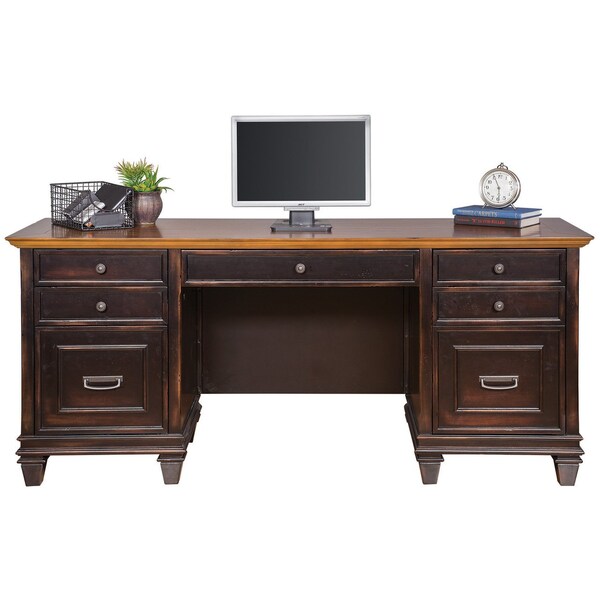 Officesource 31.00'' H, Vintage Black with Wood Plank Tops, 70.00'' W X - IMHF689BK