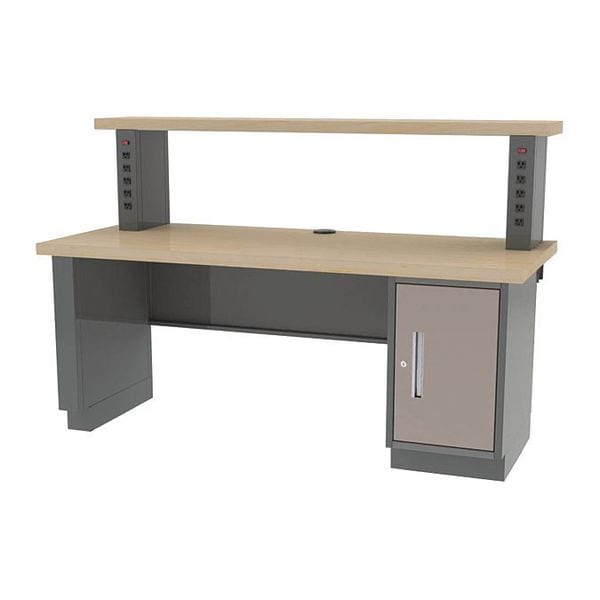 Greene Manufacturing Pre Engineered Work Stations Workstation, AC Riser Shelf, 7 ft. H, 30" D X 47-1/2" H, 84" W X Maple - DT-7AJ-Z