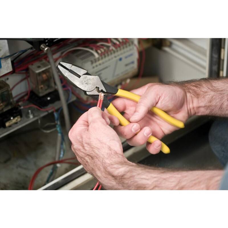 Klein Tools 9 in. High Leverage Side Cutting Pliers with Crimping Die - D213-9NECRSEN