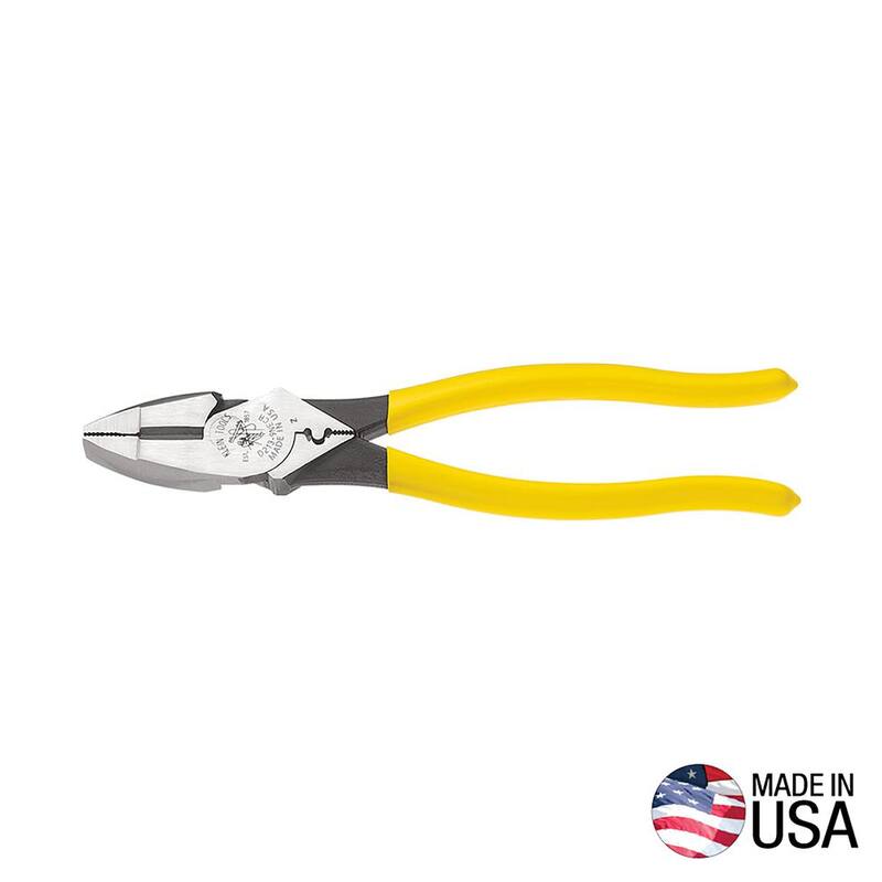 Klein Tools 9 in. High Leverage Side Cutting Pliers with Crimping Die - D213-9NECRSEN