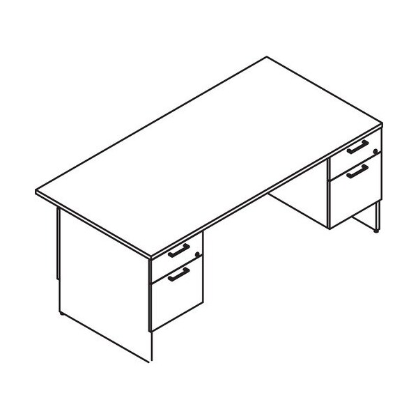 Groupe Lacasse Desk, B/F, 72inWx30inDx29inH, Hard Rock Maple - LAS31NFF3072FE