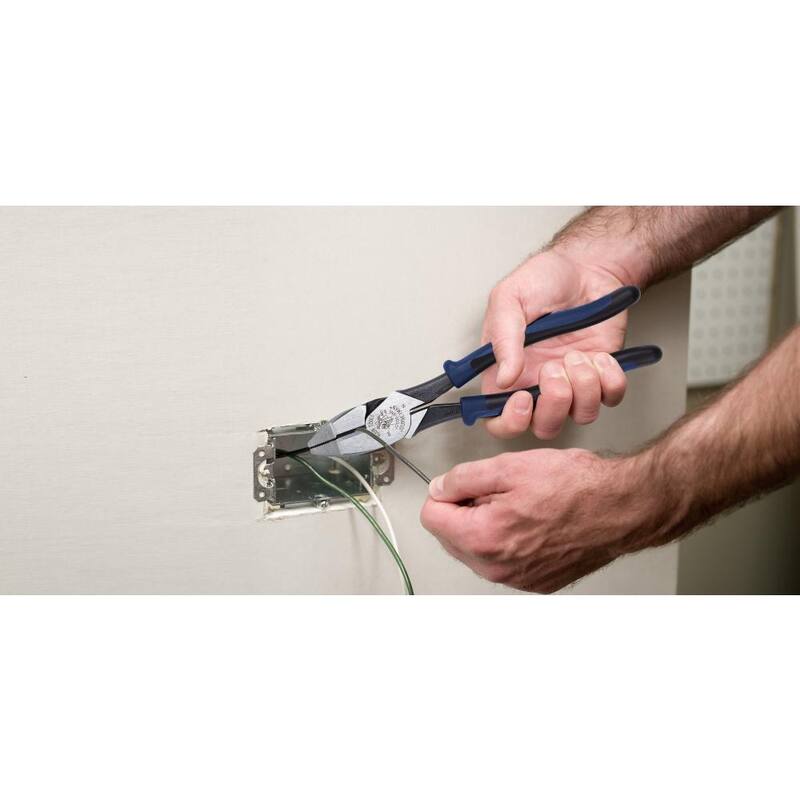 Klein Tools 9 in. Journeyman High Leverage Side Cutting Pliers for Heavy Duty Cutting - J2000-9NE