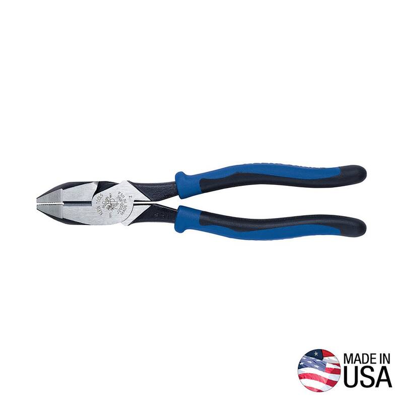 Klein Tools 9 in. Journeyman High Leverage Side Cutting Pliers for Heavy Duty Cutting - J2000-9NE