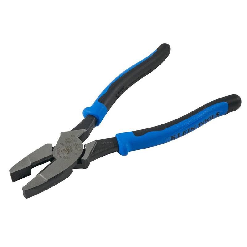 Klein Tools 9 in. Journeyman High Leverage Side Cutting Pliers for Heavy Duty Cutting - J2000-9NE