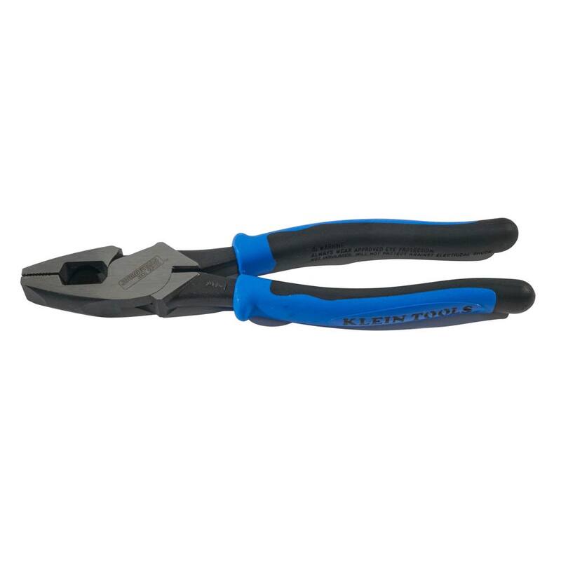 Klein Tools 9 in. Journeyman High Leverage Side Cutting Pliers for Heavy Duty Cutting - J2000-9NE