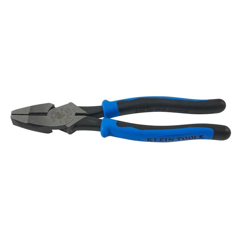 Klein Tools 9 in. Journeyman High Leverage Side Cutting Pliers for Heavy Duty Cutting - J2000-9NE