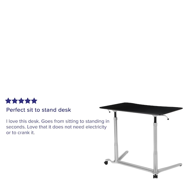 Flash Furniture Computer Desk Black Sit-Stand Computer Desk, Black - NAN-IP-6-1-BK-GG