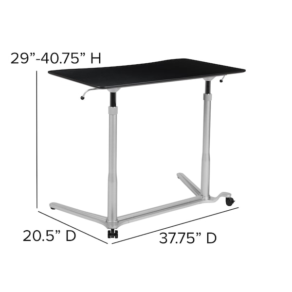 Flash Furniture Computer Desk Black Sit-Stand Computer Desk, Black - NAN-IP-6-1-BK-GG