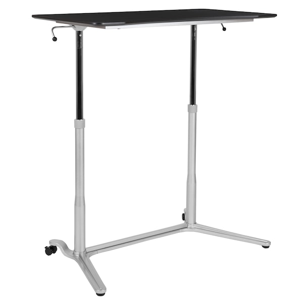 Flash Furniture Computer Desk Black Sit-Stand Computer Desk, Black - NAN-IP-6-1-BK-GG