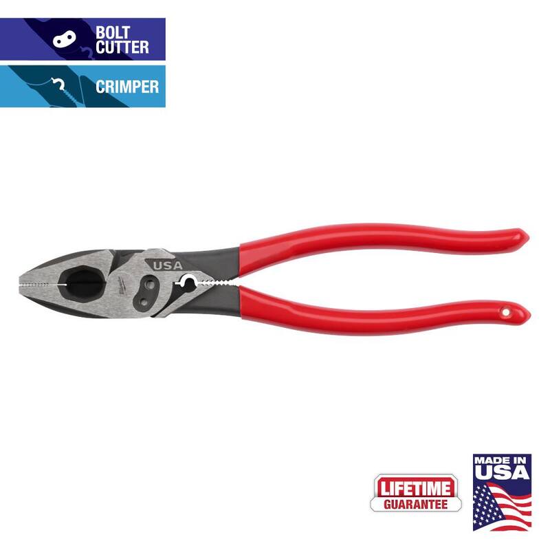 Milwaukee 9 in. Lineman's Pliers with Crimper / Bolt Cutter and Dipped Grip - MT500C
