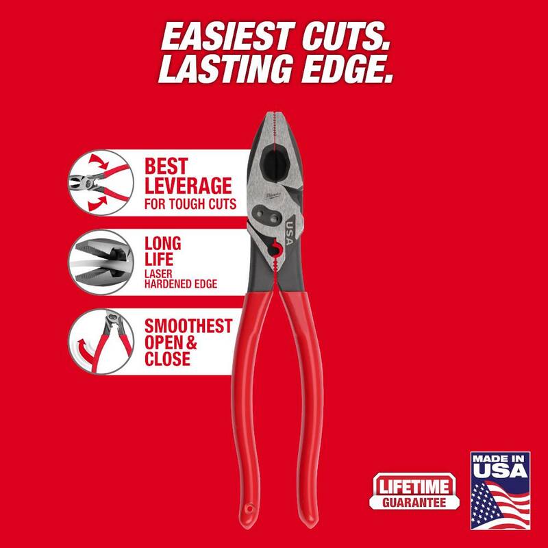 Milwaukee 9 in. Lineman's Pliers with Crimper / Bolt Cutter and Dipped Grip - MT500C