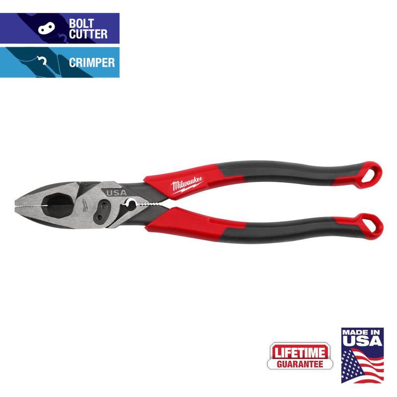 Milwaukee 9 in. Lineman's Pliers with Crimper / Bolt Cutter and Comfort Grip - MT550C
