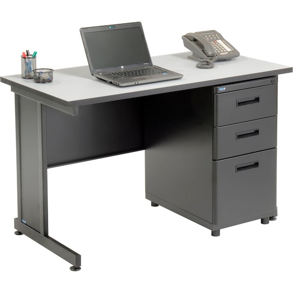Interion By Global Industrial Office Desk Kit, 24 in D X 30 in H, 48 in W X - 670078GY