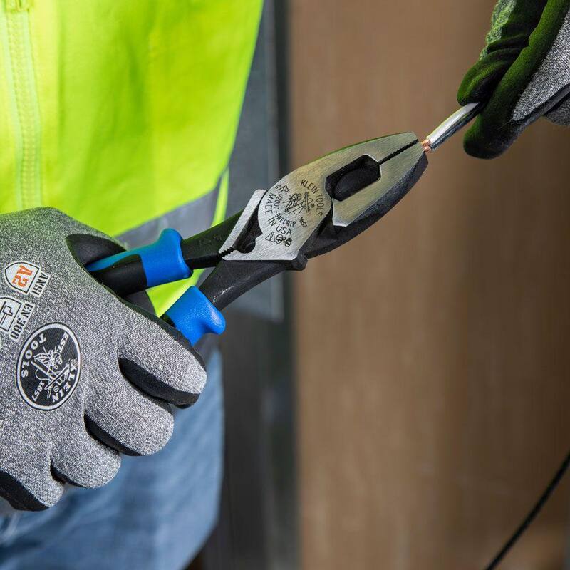 Klein Tools 9 in. Journeyman Heavy Duty Side Cutting Crimping and Tape Pulling Pliers - J20009NECRTP