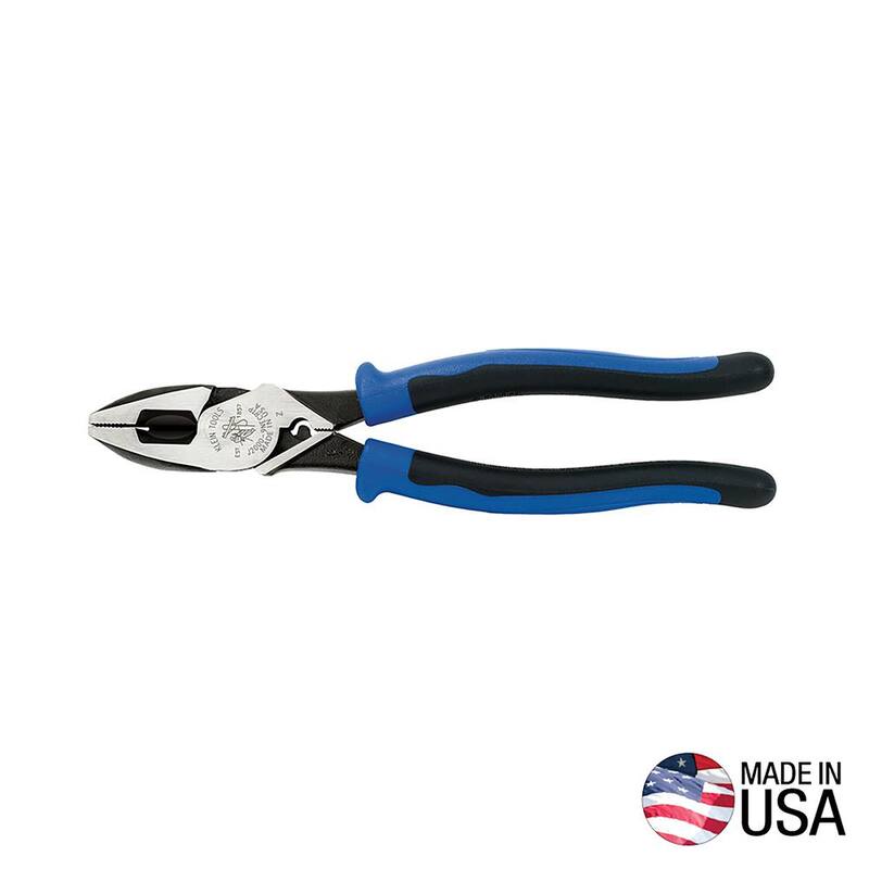 Klein Tools 9 in. Journeyman Heavy Duty Side Cutting Crimping and Tape Pulling Pliers - J20009NECRTP