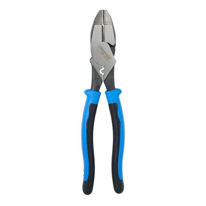 Klein Tools 9 in. Journeyman Heavy Duty Side Cutting Crimping and Tape Pulling Pliers - J20009NECRTP
