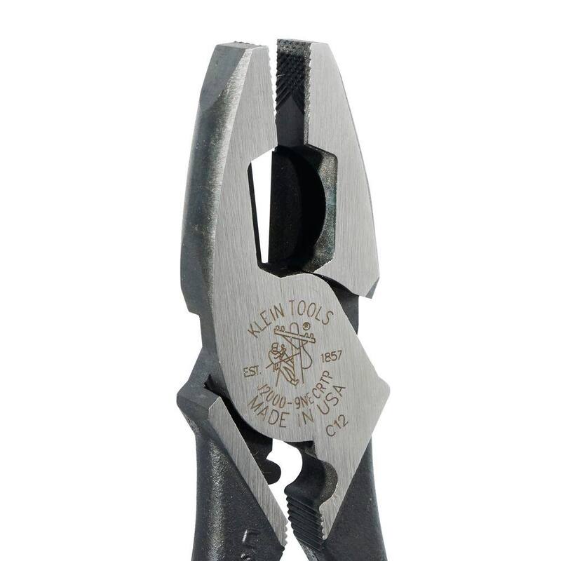 Klein Tools 9 in. Journeyman Heavy Duty Side Cutting Crimping and Tape Pulling Pliers - J20009NECRTP