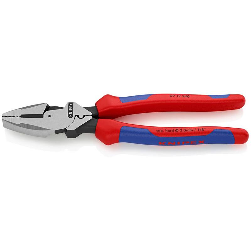 KNIPEX 9-1/4 in. Ultra-High Leverage Lineman's Pliers with Fish Tape Puller and Crimper - 09 12 240 SBA