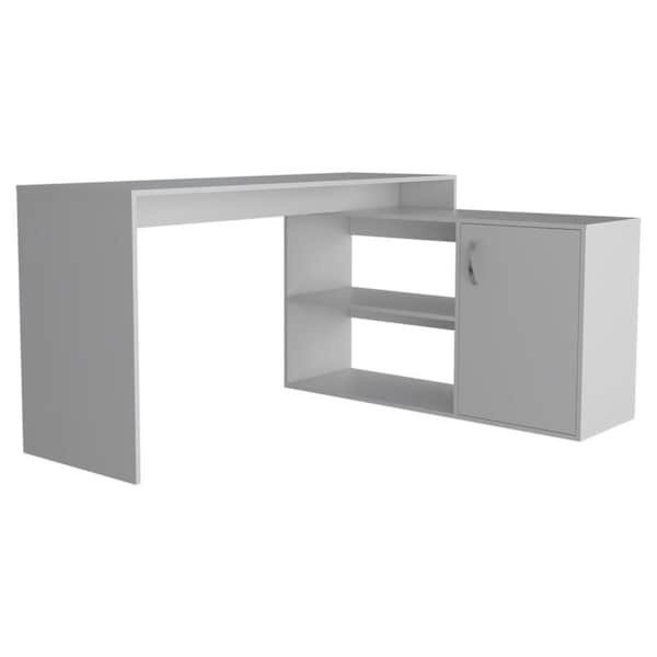 Gfancy Fixtures Sleek L Shape Office Desk, White - GF3105882