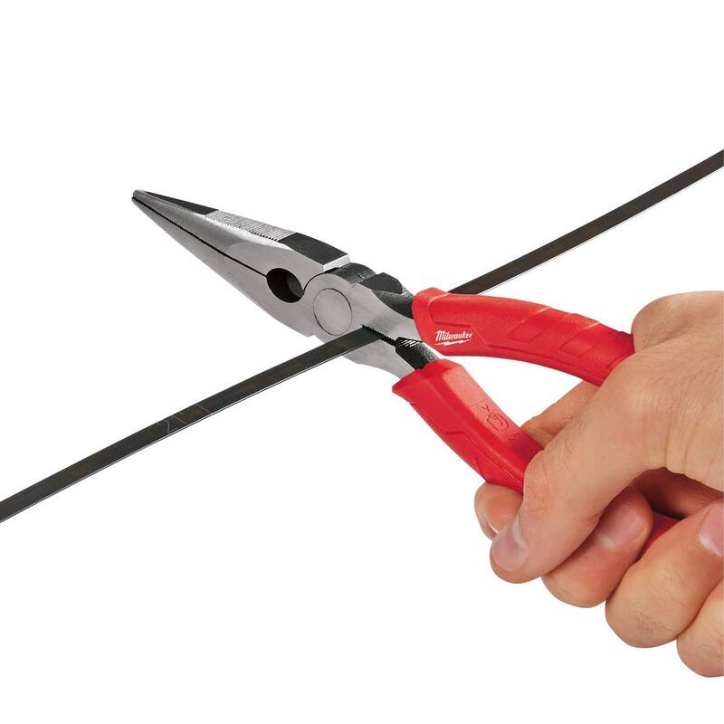 Milwaukee 2-Piece 9 in. High Leverage Lineman's Pliers with Crimper & Long Nose Pliers Set - 48-22-6100-48-22-6101