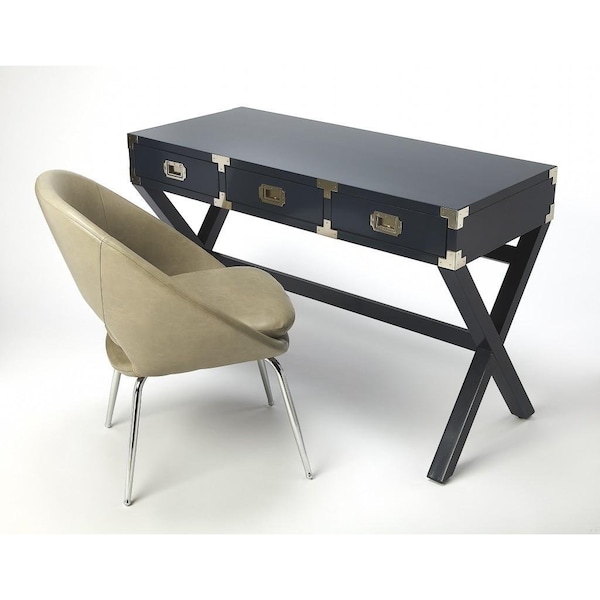 Homeroots 30.5 x 46 x 20 in. Dark Blue Campaign Style Desk - 389449