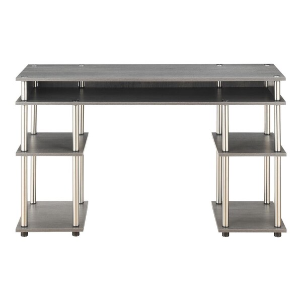Convenience Concepts Designs2Go No Tools Student Desk, Charcoal Gray - 47.25 x 15.75 x 30 in. - HI2539809