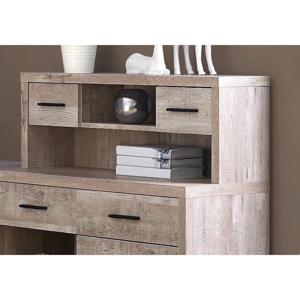 Homeroots 44.75 in. Taupe Reclaimed Wood Particle BoardLaminate & MDF Computer Desk - 333527