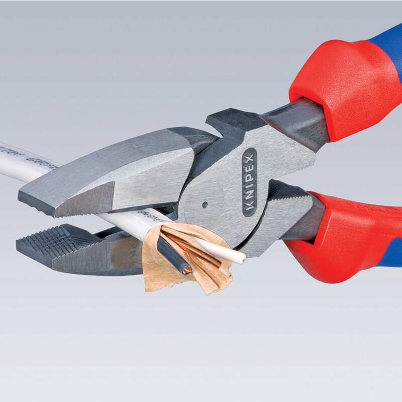 KNIPEX 9 in. High Leverage New England Style Linemans Pliers with Comfort Grip Handle - 09 02 240 SBA