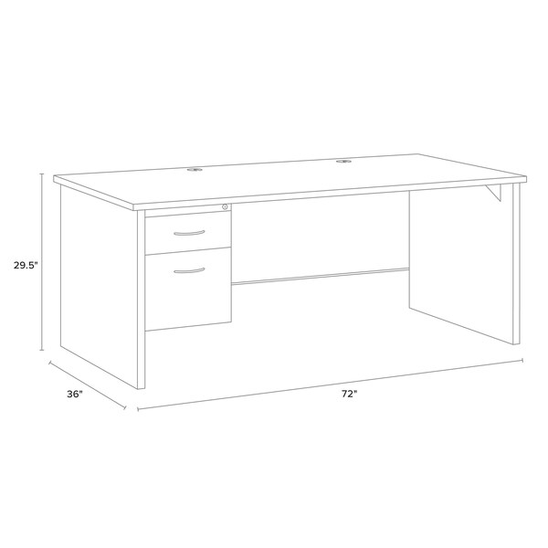 Hirsh Desk Pedestal, 36 in D X 29 1/2 in H, 72 in W X Steel, Black/Walnut - 20541