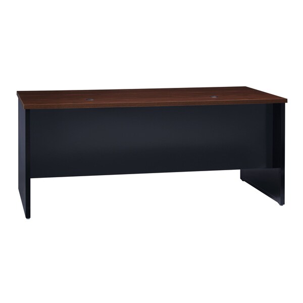 Hirsh Desk Pedestal, 36 in D X 29 1/2 in H, 72 in W X Steel, Black/Walnut - 20541