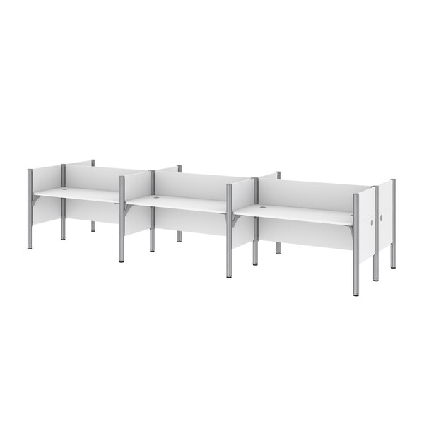 Bestar Bestar Pro-Biz 183W 6-Person Office Cubicles with Low Privacy Panels in white - 100873C-17