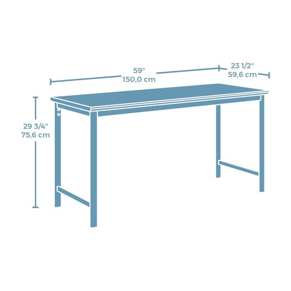 Worksense By Sauder 23.46 in D X 29.76 in H, 59.06 in W X Engineered wood, Metal - 426288