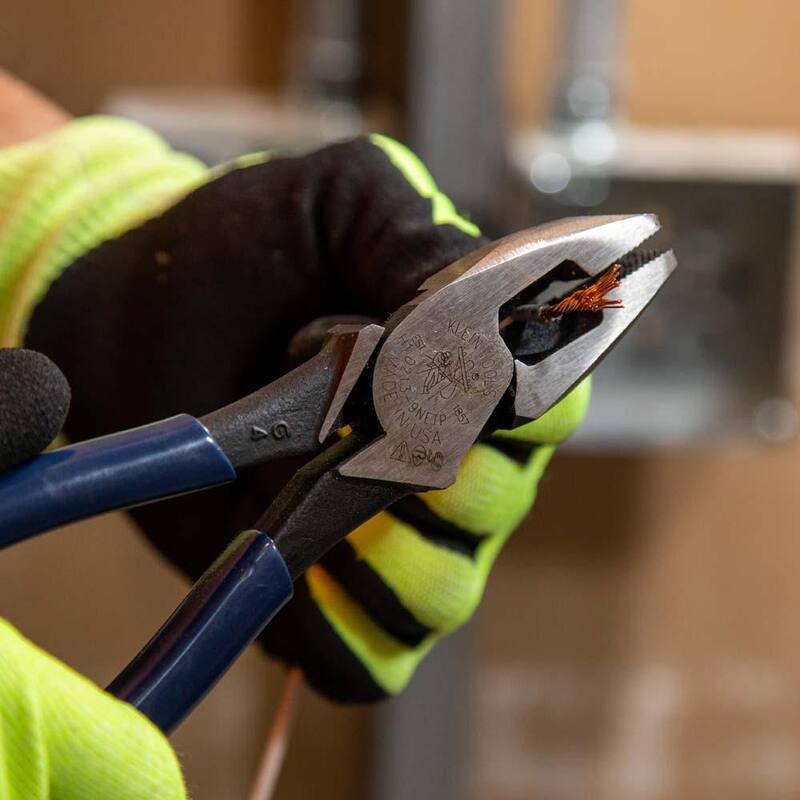 Klein Tools 9 in. High Leverage Side Cutting Pliers with Tape Pulling - D213-9NETPSEN