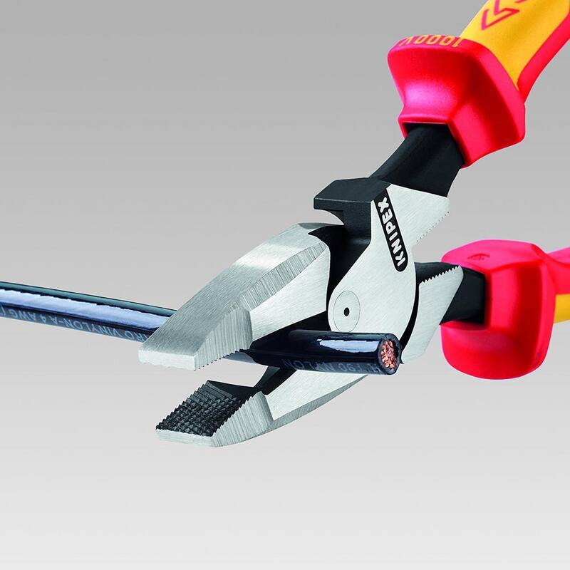 KNIPEX 9-1/4 in. High Leverage Lineman New England 1,000-Volt Insulated Head Pliers - 09 08 240 SBA