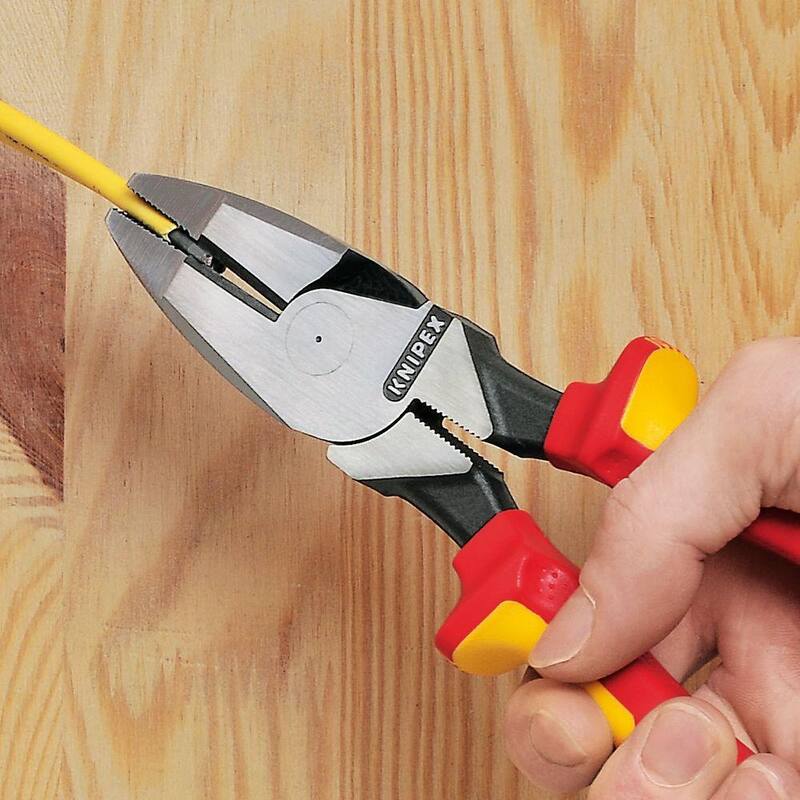 KNIPEX 9-1/4 in. High Leverage Lineman New England 1,000-Volt Insulated Head Pliers - 09 08 240 SBA