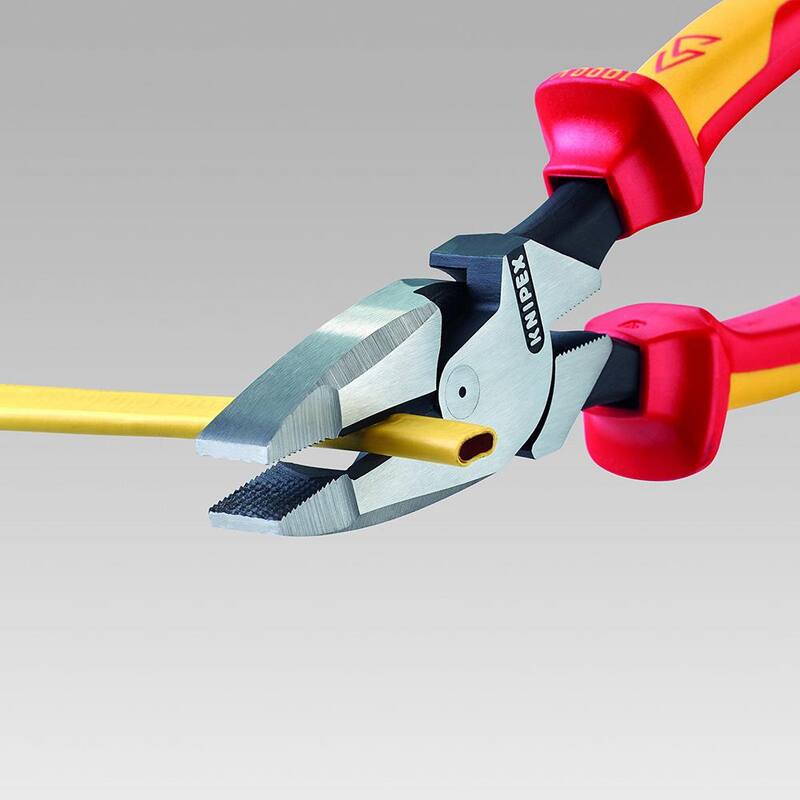 KNIPEX 9-1/4 in. High Leverage Lineman New England 1,000-Volt Insulated Head Pliers - 09 08 240 SBA