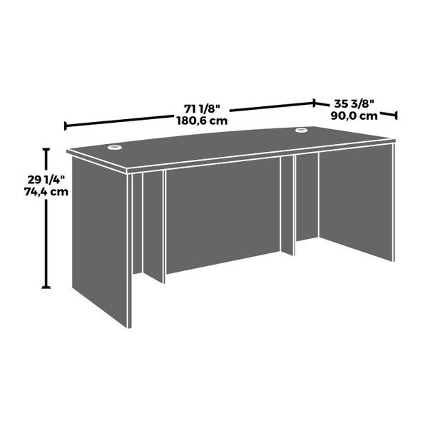 Officeworks By Sauder 35.394 in D X 29.291 in H, 71.102 in W X Engineered wood - 431528