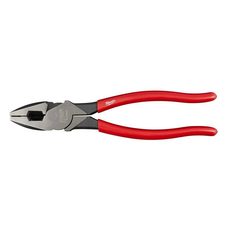 Milwaukee 9 in. High-Leverage Linesman Pliers with 8 in. Dipped Grip Long Nose Pliers (2-Piece) - 48-22-6502-48-22-6501
