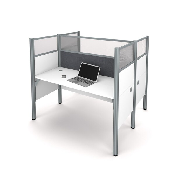 Bestar Bestar Pro-Biz 63W Office Cubicles with Gray Tack Boards and High Privacy Panels in white - 100870DG-17