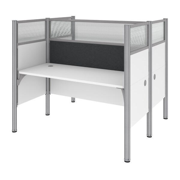 Bestar Bestar Pro-Biz 63W Office Cubicles with Gray Tack Boards and High Privacy Panels in white - 100870DG-17