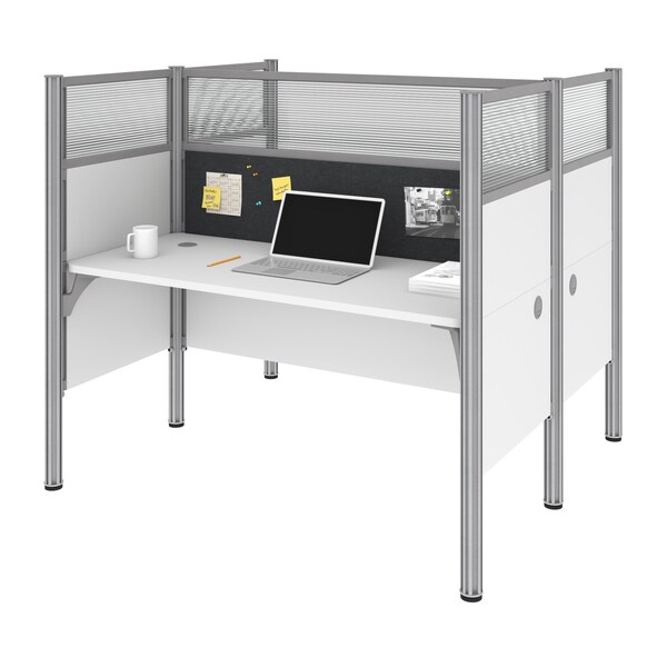 Bestar Bestar Pro-Biz 63W Office Cubicles with Gray Tack Boards and High Privacy Panels in white - 100870DG-17