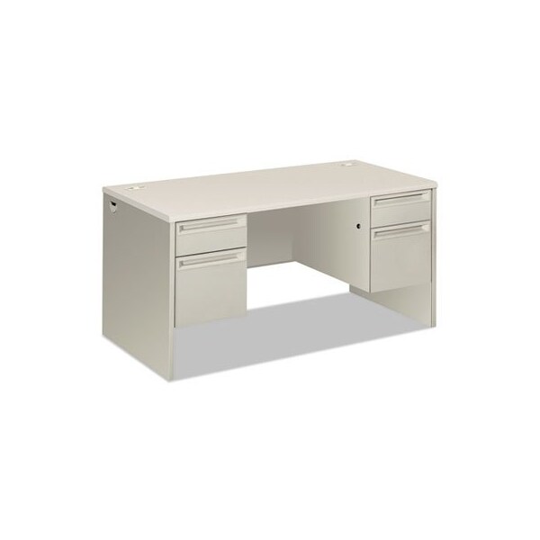 Hon HON, 38000 SERIES DOUBLE PEDESTAL DESK, 60W X 30D X 30H, SILVER MESH/LIGHT GRAY - 38155B9Q