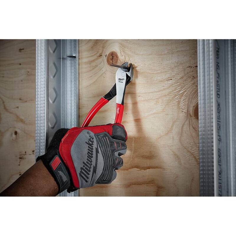 Milwaukee 9 in. High-Leverage Linesman Pliers with Crimper and 8 in. Dipped Grip Diagonal-Cutting Plier with Angled Head (2-Piece) - 48-22-6500-48-22-6528