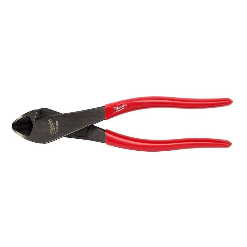 Milwaukee 9 in. High-Leverage Linesman Pliers with Crimper and 8 in. Dipped Grip Diagonal-Cutting Plier with Angled Head (2-Piece) - 48-22-6500-48-22-6528