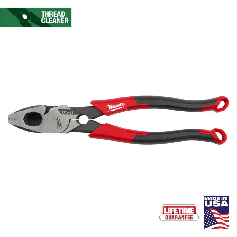 Milwaukee 9 in. Lineman's Pliers with Thread Cleaner / Fish Tape Puller and Comfort Grip - MT550T