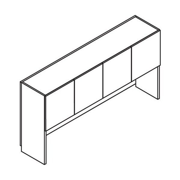 Groupe Lacasse Hutch, 4 Laminate Doors, 72inWx16inDx36inH, Hard Rock Maple - LAS3NNE723616PE